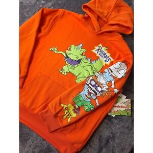 Nickelodeon Rugrats Reptar Hoodie Youth 14 16 Orange Tommy Chuckie TV Show